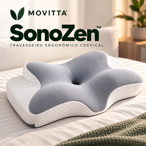 SonoZen™ — Travesseiro Ergonômico Cervical